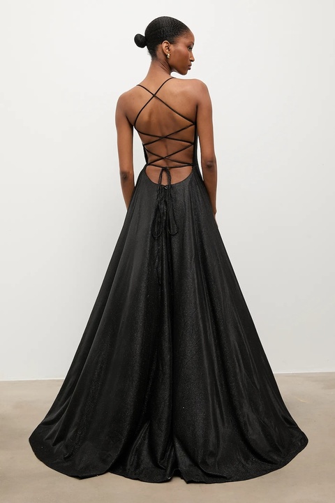 Answear.LAB sukienka kolor czarny maxi rozkloszowana - zdjęcie produktu nr 1