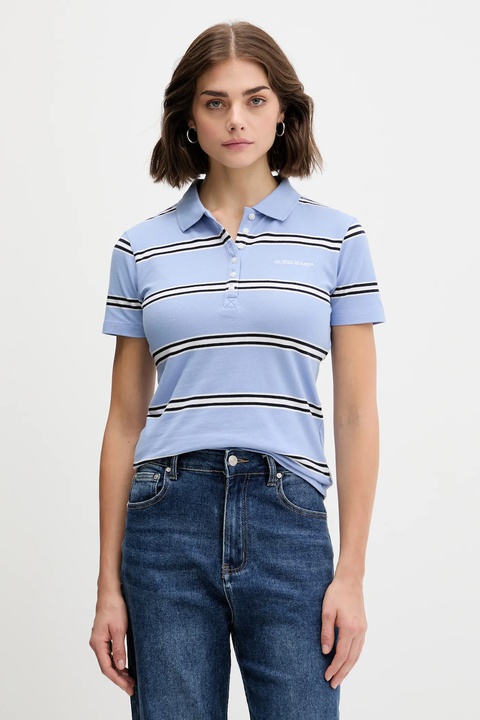Guess Jeans polo damski kolor niebieski W5YP40 KCYR1 - zdjęcie produktu nr 1
