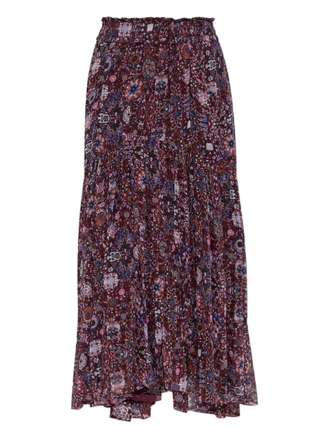 MARANT ÉTOILE pleated floral print skirt - Purple - zdjęcie produktu nr 1