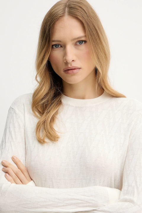 Armani Exchange sweter damski kolor beżowy lekki XW001317 AF16619 - zdjęcie produktu nr 2