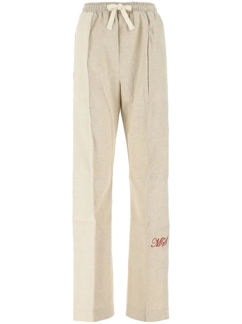 Marine Serre logo-embroidered track pants - Neutrals - zdjęcie produktu nr 1