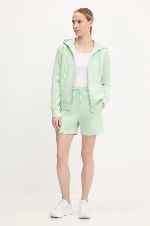 Guess bluza ALLIE damska kolor turkusowy z kapturem z nadrukiem V3RQ11 K7UW2 - zdjęcie produktu nr 2