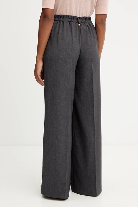 Twinset spodnie damskie kolor szary szerokie high waist 252TF2043 - zdjęcie produktu nr 2
