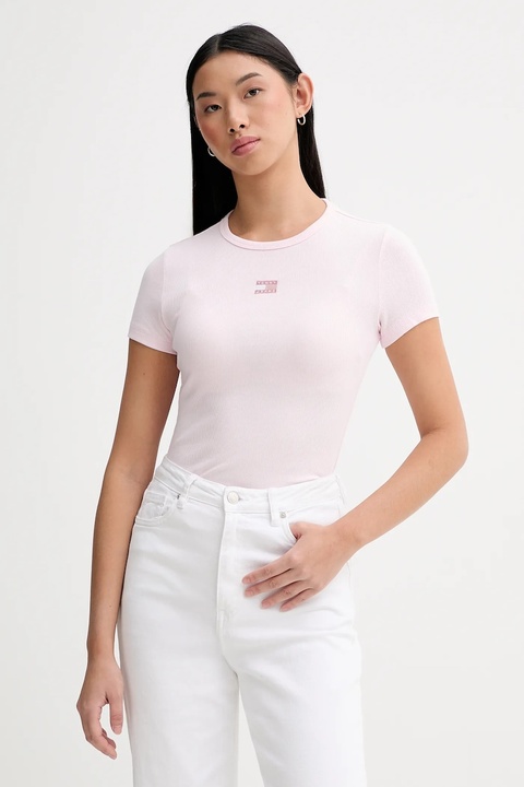Tommy Jeans t-shirt damski kolor różowy DW0DW17881 - zdjęcie produktu nr 1