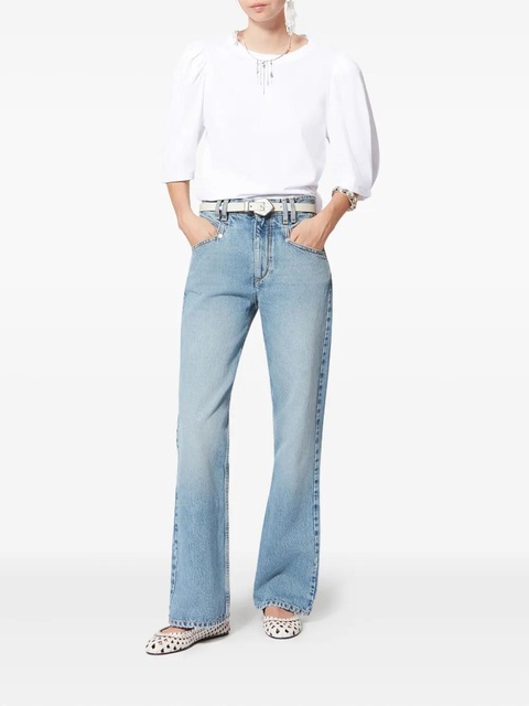 ISABEL MARANT Maeliss Tee puff-sleeve T-shirt - White - zdjęcie produktu nr 2