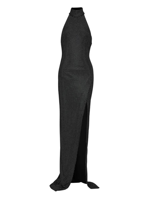 Balmain rhinestone-embellished velvet dress - Black - zdjęcie produktu nr 1