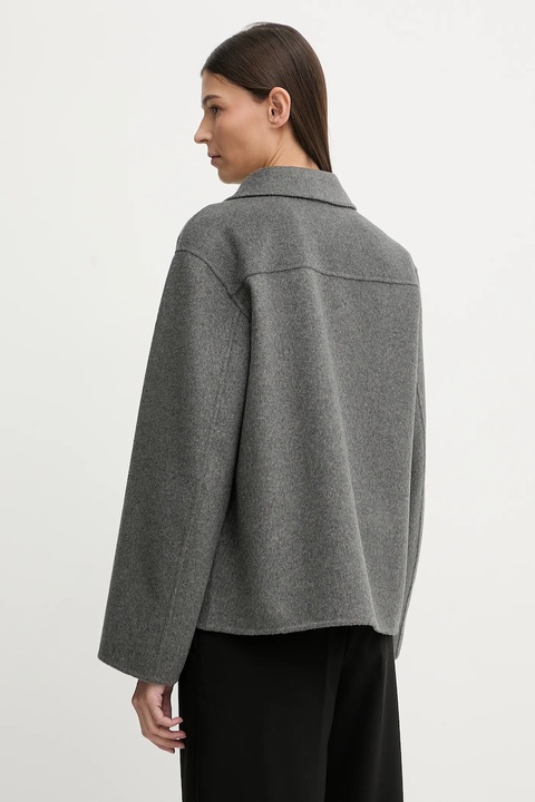 Marc O'Polo kurtka z dodatkiem wełny kolor szary przejściowa 600024370009 - zdjęcie produktu nr 2