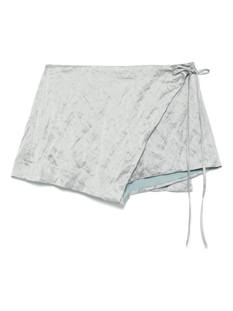 Blumarine crinkled satin shorts - Grey - zdjęcie produktu nr 1