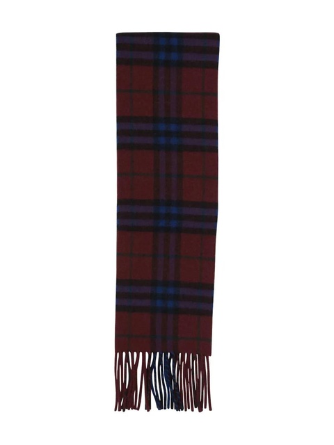 Burberry plaid fringed cashmere scarf - Red - zdjęcie produktu nr 1