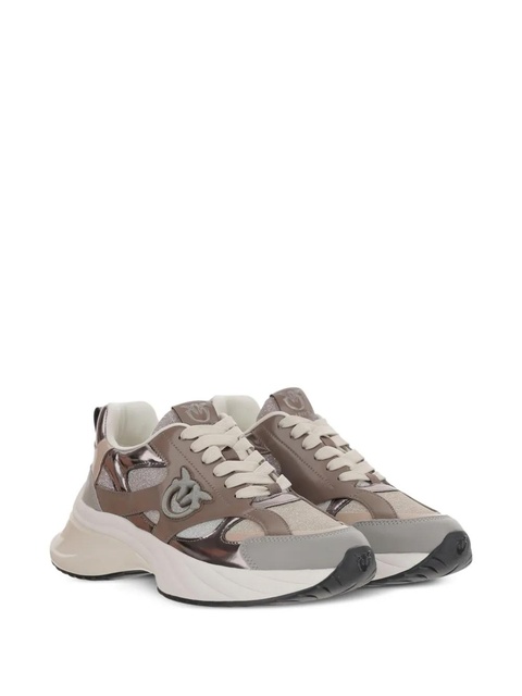 PINKO metallic-panel lace-up sneakers - Brown - zdjęcie produktu nr 1