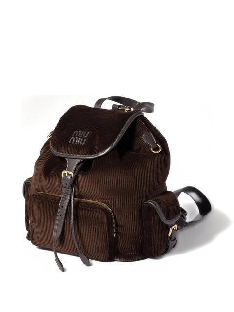 Miu Miu large corduroy backpack - Brown - zdjęcie produktu nr 2