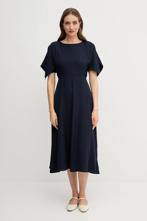 Sandro Ferrone sukienka kolor granatowy midi rozkloszowana S23XBEBRANCALEONE - zdjęcie produktu nr 1