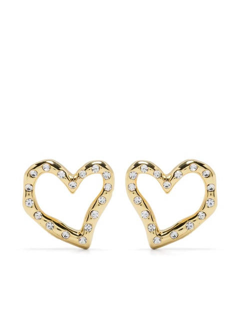 Maje rhinestone-embellished heart-shaped earrings - Gold - zdjęcie produktu nr 1