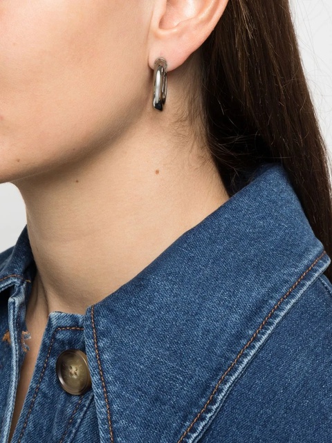 Chloé medium chunky hoop earrings - Silver - zdjęcie produktu nr 2