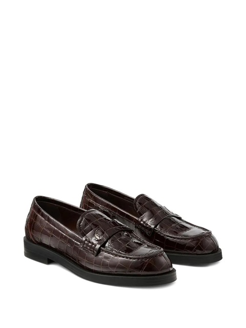 Jimmy Choo Ivy crocodile-embossed loafers - Brown - zdjęcie produktu nr 2