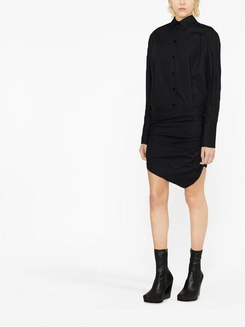 The Attico asymmetric-hem shirt dress - Black - zdjęcie produktu nr 2