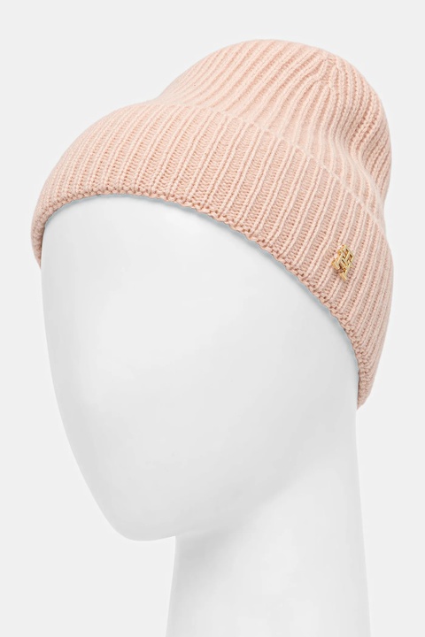 Tommy Hilfiger czapka kaszmirowa kolor różowy AW0AW17772 - zdjęcie produktu nr 1