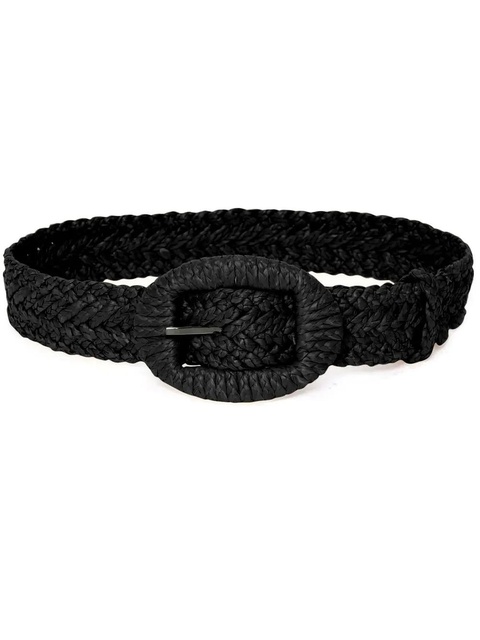 Altuzarra buckle-fastening raffia belt - Black - zdjęcie produktu nr 1