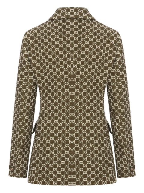 Gucci single-breasted collared tweed jacket - Green - zdjęcie produktu nr 2