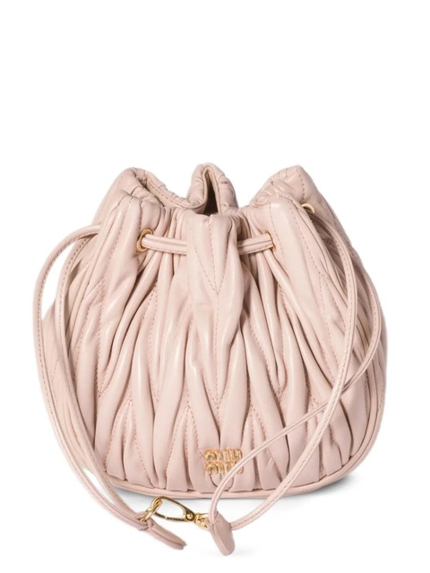 Miu Miu Matelassé nappa leather pouch - Pink - zdjęcie produktu nr 2