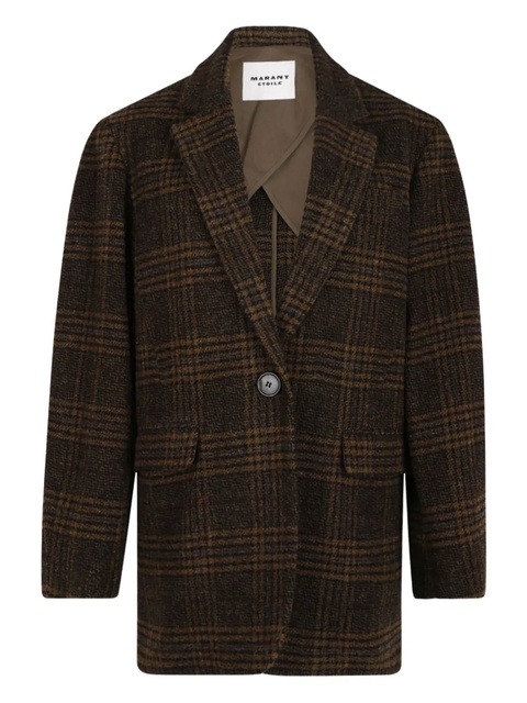 ISABEL MARANT Gesina checkered wool blazer - Brown - zdjęcie produktu nr 1