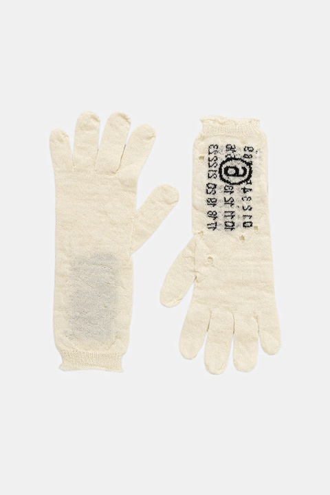 MM6 Maison Margiela rękawiczki wełniane damskie kolor beżowy S52TS0043.M13135.103 - zdjęcie produktu nr 1