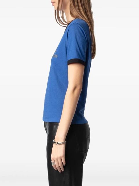 Zadig&Voltaire crystal-embellished T-shirt - Blue - zdjęcie produktu nr 2