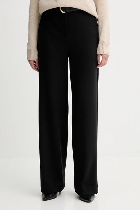 Weekend Max Mara spodnie ZELOTA damskie kolor czarny szerokie high waist 2525786012600 - zdjęcie produktu nr 1