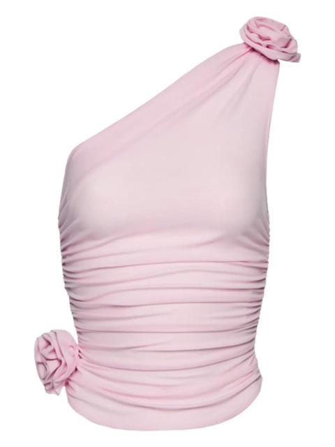 Magda Butrym rose-embellished one-shoulder top - Pink - zdjęcie produktu nr 1