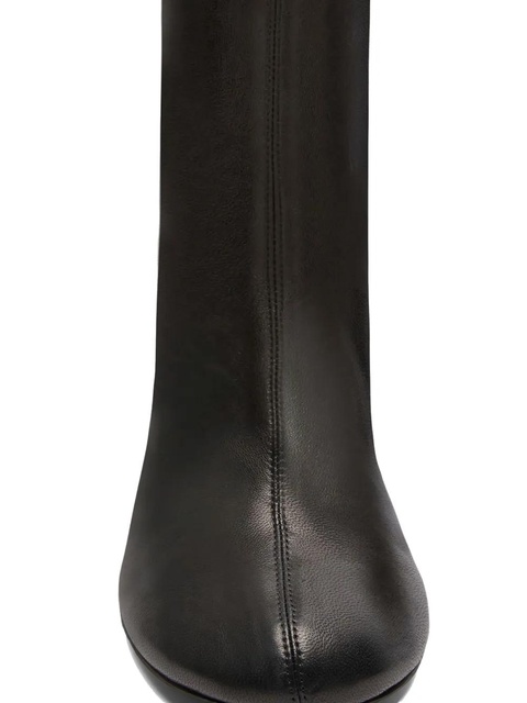 Amina Muaddi 95mm Iris seam heel leather boots - Black - zdjęcie produktu nr 2