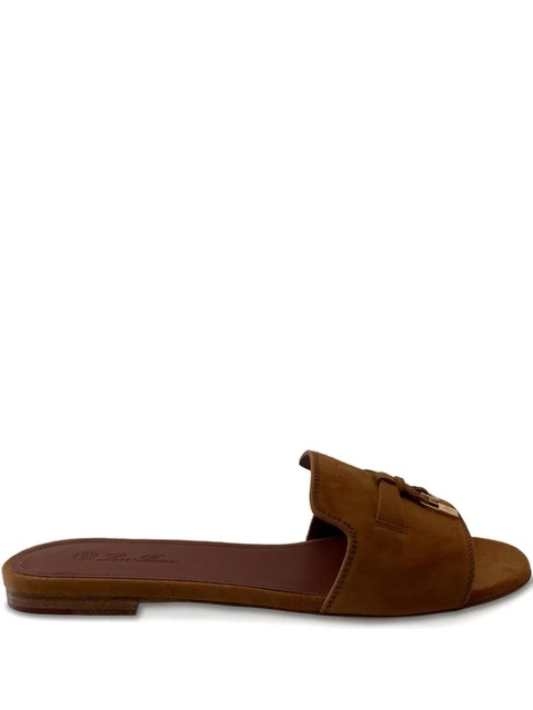 Loro Piana Summer suede sandals - Brown - zdjęcie produktu nr 1