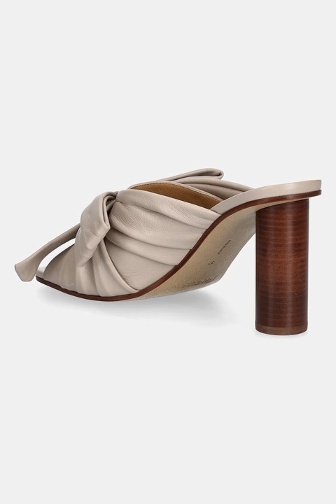 JW Anderson klapki skórzane damskie kolor beżowy na słupku SN0095 LA0161 190 - zdjęcie produktu nr 2