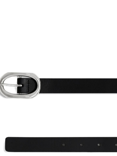 ANINE BING oval-buckle leather belt - Black - zdjęcie produktu nr 2