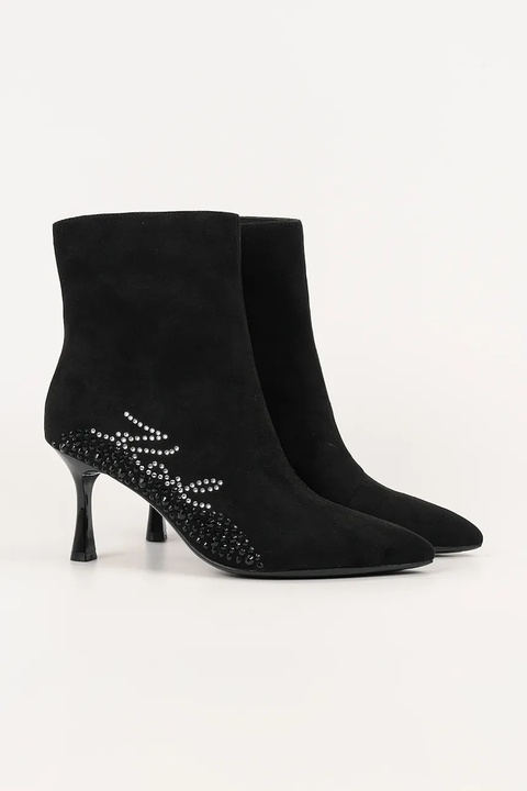 Karl Lagerfeld botki zamszowe SIENNA damskie kolor czarny na szpilce KL32743A - zdjęcie produktu nr 1