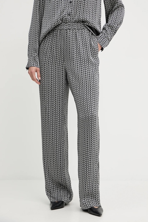 MICHAEL Michael Kors spodnie damskie kolor szary szerokie high waist MT53H0DJLW - zdjęcie produktu nr 1