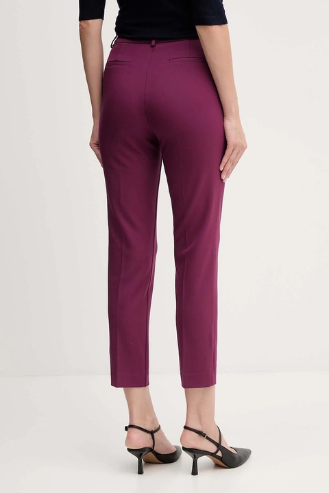 United Colors of Benetton spodnie damskie kolor fioletowy proste high waist 4L4H557R4 - zdjęcie produktu nr 1