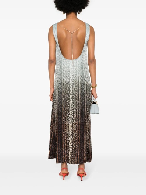 FENDI FF-jacquard snake maxi dress - Blue - zdjęcie produktu nr 2