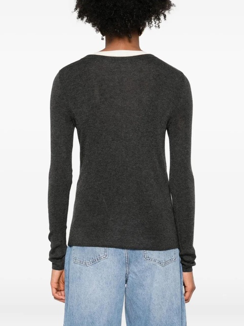 Eleh layered v-neck top - Grey - zdjęcie produktu nr 2