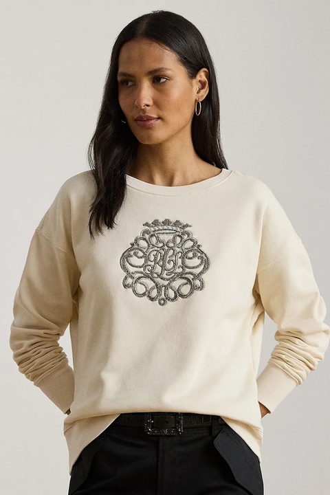 Lauren Ralph Lauren bluza damska kolor beżowy z aplikacją 200980210 - zdjęcie produktu nr 1