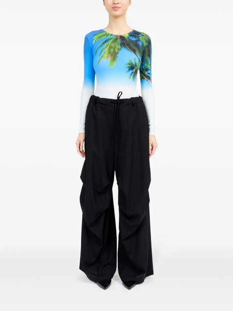 MM6 Maison Margiela single-stitch logo flared trousers - Black - zdjęcie produktu nr 1