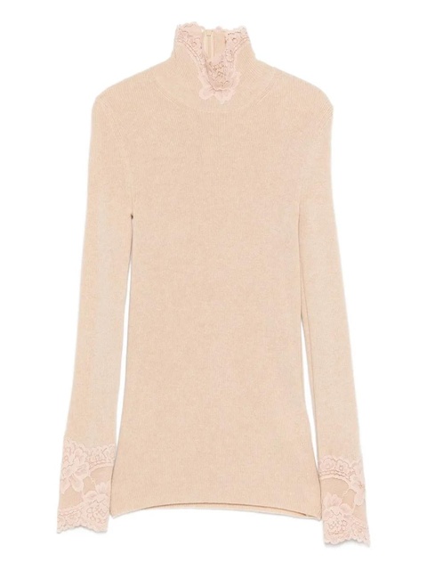 Valentino Garavani lace turtleneck sweater - Neutrals - zdjęcie produktu nr 1