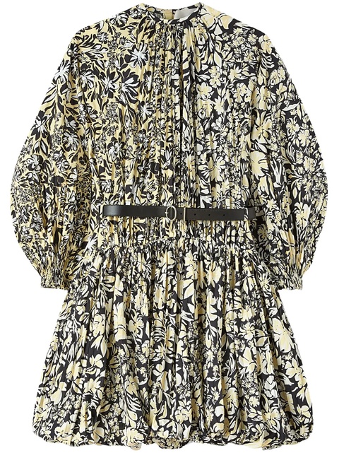 Jil Sander floral-print puffball dress - Black - zdjęcie produktu nr 1
