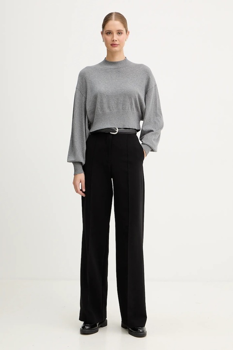 United Colors of Benetton sweter z dodatkiem wełny damski kolor szary lekki z półgolfem 1Y6SD2041 - zdjęcie produktu nr 2