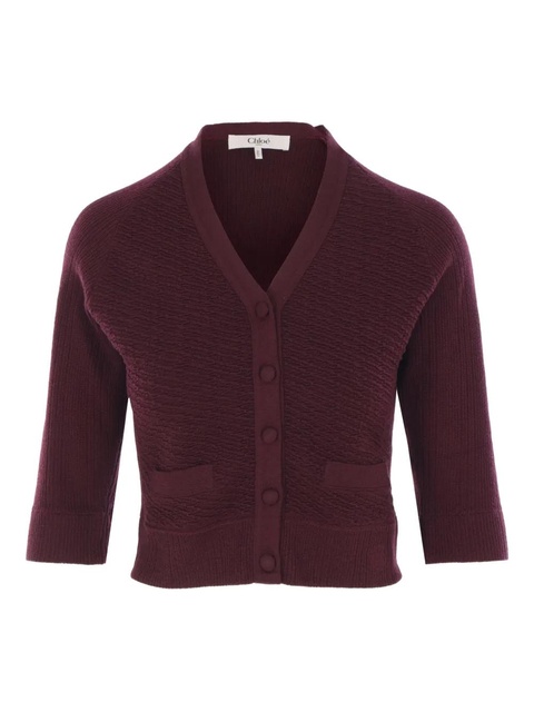 Chloé textured button cardigan - Purple - zdjęcie produktu nr 1