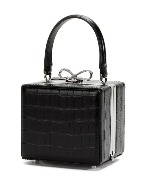 Self-Portrait crystal-bow box handbag - Black - zdjęcie produktu nr 2