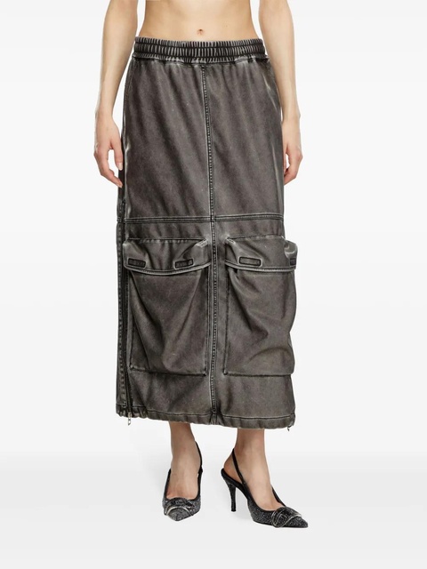 Diesel O-Dyssey-P1 denim midi skirt - Grey - zdjęcie produktu nr 2
