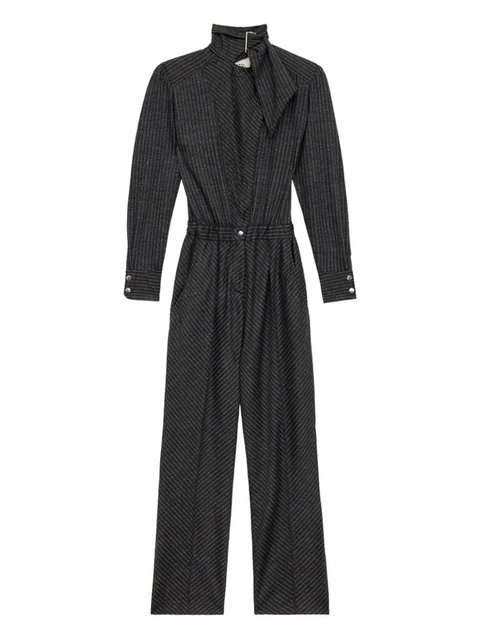 ISABEL MARANT pinstripe high-neck jumpsuit - Grey - zdjęcie produktu nr 1