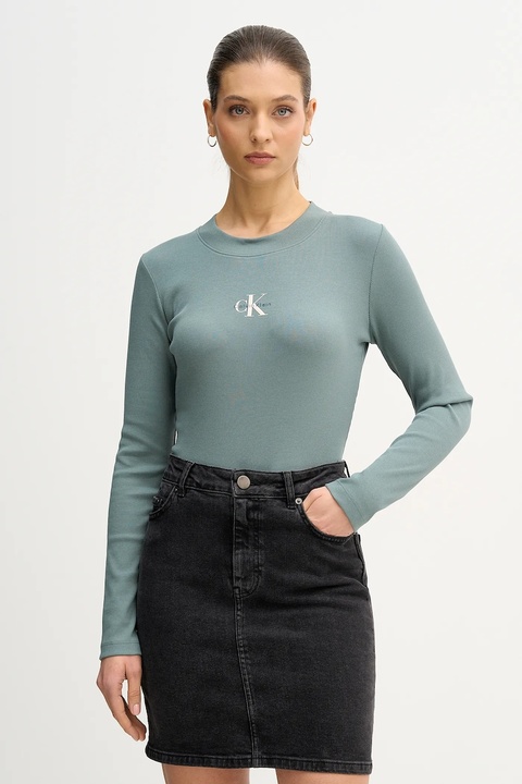 Calvin Klein Jeans longsleeve kolor zielony LV047A803G - zdjęcie produktu nr 1