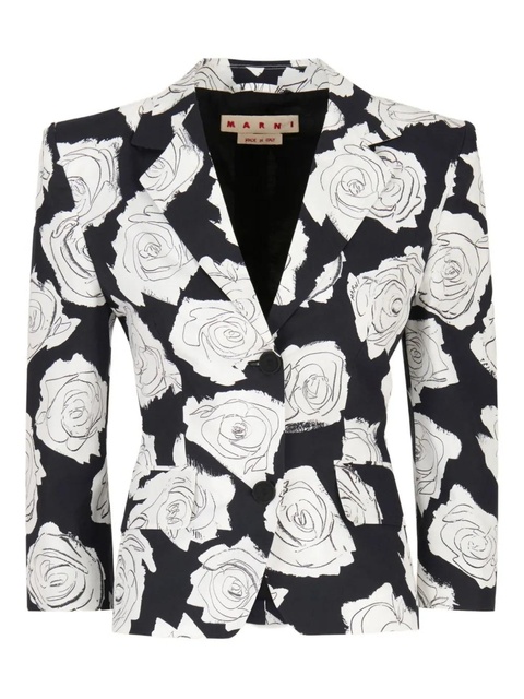 Marni Aurora rose-print blazer - Black - zdjęcie produktu nr 1