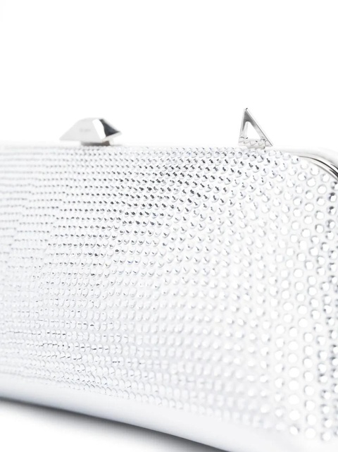 The Attico Long Night crystal-embellished clutch bag - Grey - zdjęcie produktu nr 2